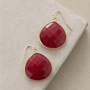 NWOT: Anthropologie Tristan Earrings in Ruby and Gold